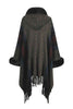 Color Block Fringe Detail Poncho - Premium   - Just $89.95! Shop now at LACEDUPED