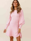 Round Neck Lantern Sleeve Sweater Dress - Premium   - Just $59.95! Shop now at LACEDUPED