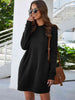 Round Neck Long Sleeve Mini Dress with Pockets - Premium   - Just $28.95! Shop now at LACEDUPED