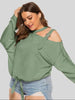 Plus Size Cold-Shoulder Tied Top - Premium   - Just $40.95! Shop now at LACEDUPED