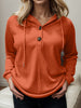 Waffle-Knit Drawstring Quarter Button Hoodie - Premium   - Just $34.95! Shop now at LACEDUPED