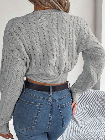 Twisted Cable-Knit V-Neck Sweater - Premium   - Just $39.95! Shop now at LACEDUPED