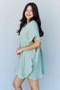 Ninexis Out Of Time Full Size Ruffle Hem Dress with Drawstring Waistband in Light Sage - Premium   - Just $27.95! Shop now at LACEDUPED