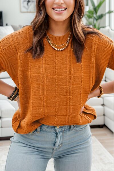 Round Neck Cap Sleeve Sweater - Premium   - Just $44.95! Shop now at LACEDUPED