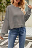 Round Neck Dropped Shoulder Sweater - Premium   - Just $68.95! Shop now at LACEDUPED