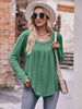 Double Take Pleated Detail Curved Hem Long Sleeve Top - Premium   - Just $36.95! Shop now at LACEDUPED