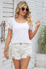 Square Neck Flutter Sleeve T-Shirt - Premium   - Just $31.95! Shop now at LACEDUPED