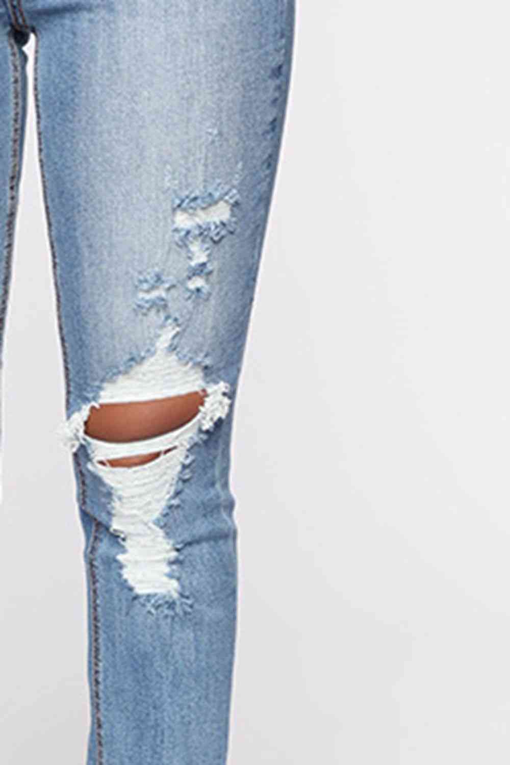 Distressed Slit Jeans - Premium   - Just $62.95! Shop now at LACEDUPED