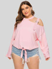 Plus Size Cold-Shoulder Tied Top - Premium   - Just $40.95! Shop now at LACEDUPED