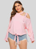 Plus Size Cold-Shoulder Tied Top - Premium   - Just $40.95! Shop now at LACEDUPED