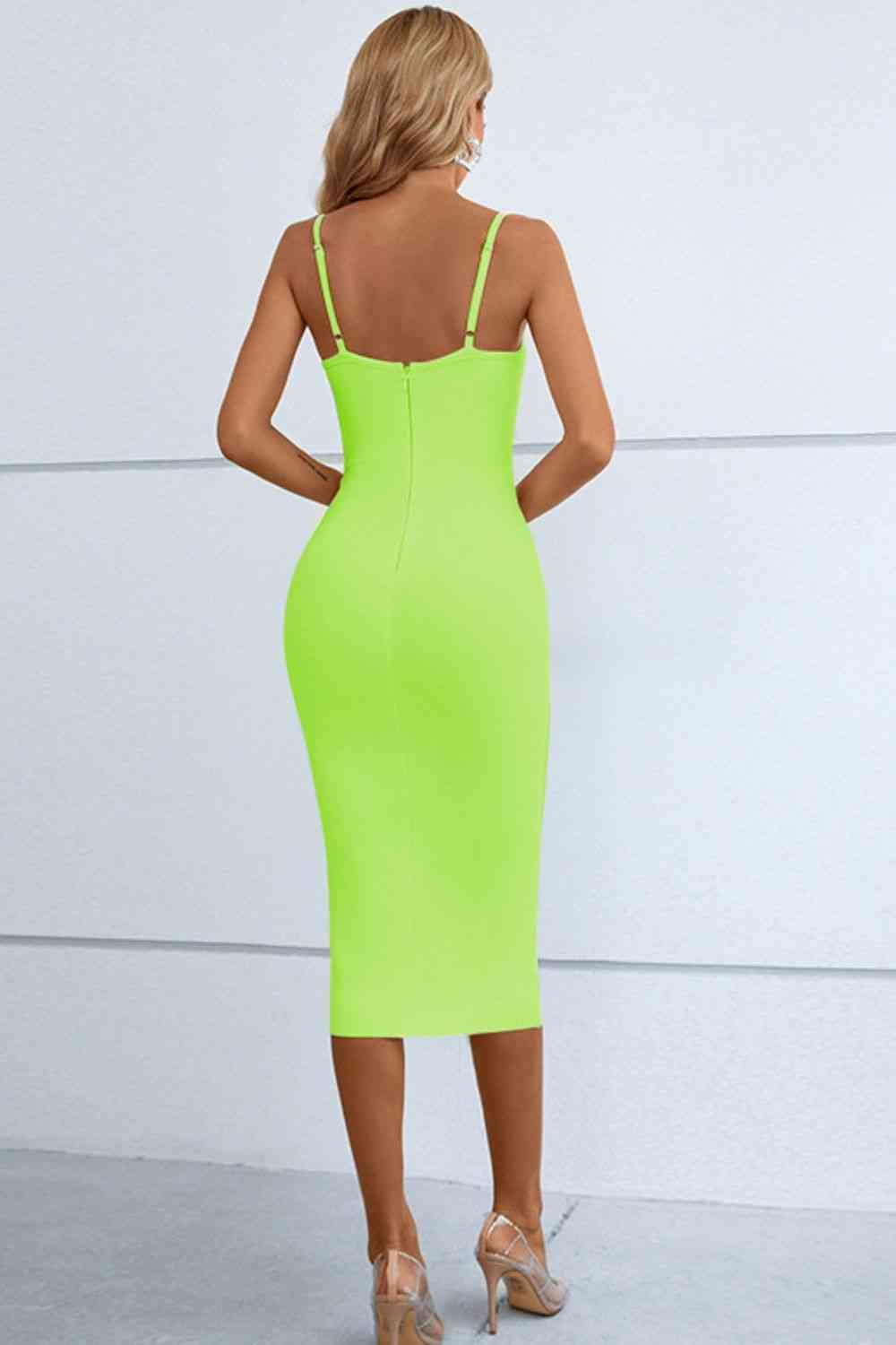 Cutout Spaghetti Strap Bodycon Dress - Premium   - Just $138.95! Shop now at LACEDUPED