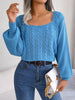 Cable-Knit Square Neck Long Sleeve Sweater - Premium   - Just $41.95! Shop now at LACEDUPED