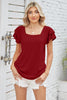 Square Neck Flutter Sleeve T-Shirt - Premium   - Just $31.95! Shop now at LACEDUPED