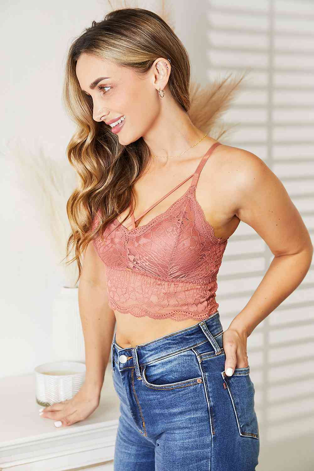 JadyK Luna Crisscross Front Lace Bralette - Premium   - Just $40.95! Shop now at LACEDUPED