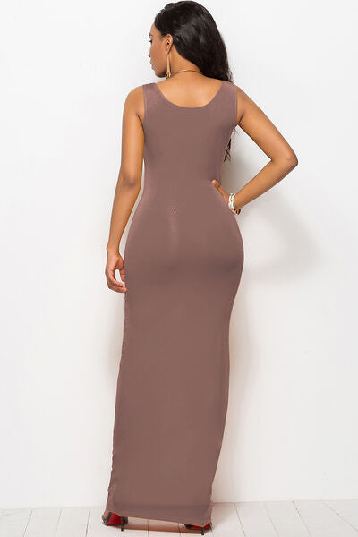 Scoop Neck Wide Strap Maxi Dress - Premium   - Just $29.95! Shop now at LACEDUPED