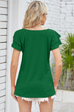 Square Neck Flutter Sleeve T-Shirt - Premium   - Just $31.95! Shop now at LACEDUPED