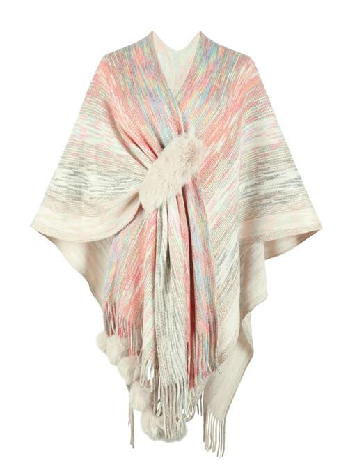 Heathered Fringe Hem Poncho - Premium   - Just $48.95! Shop now at LACEDUPED