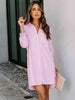 Button Up Collared Neck Long Sleeve Shirt Dress - Premium   - Just $34.36! Shop now at LACEDUPED