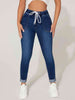 Drawstring Cropped Jeans - Premium   - Just $58.95! Shop now at LACEDUPED