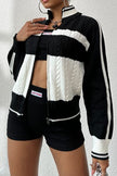 Cable-Knit Color Block Raglan Sleeve Cardigan - Premium   - Just $55.95! Shop now at LACEDUPED