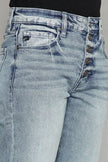 Kancan High Waist Button Fly Raw Hem Cropped Straight Jeans - Premium   - Just $79.95! Shop now at LACEDUPED