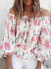 Floral Off-Shoulder Flounce Sleeve Blouse - Premium   - Just $40.95! Shop now at LACEDUPED