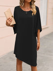 Round Neck Three-Quarter Sleeve Tee Dress - Premium   - Just $32.95! Shop now at LACEDUPED