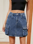 High Waist Denim Skirt - Premium   - Just $51.95! Shop now at LACEDUPED