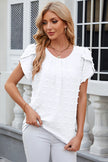 Swiss Dot Round Neck Short Sleeve T-Shirt - Premium   - Just $31.95! Shop now at LACEDUPED