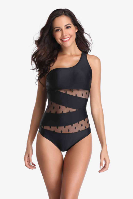 One-Shoulder Sleeveless One-Piece Swimsuit - Premium   - Just $35.95! Shop now at LACEDUPED