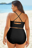 Halter Neck Crisscross Ruched Two-Piece Swimsuit - Premium   - Just $48.95! Shop now at LACEDUPED