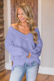 Frayed Hem Dropped Shoulder Sweater - Premium   - Just $43.95! Shop now at LACEDUPED