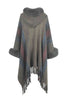 Color Block Fringe Detail Poncho - Premium   - Just $89.95! Shop now at LACEDUPED