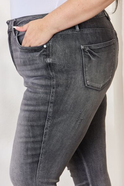 Judy Blue Full Size High Waist Tummy Control Release Hem Skinny Jeans - Premium   - Just $93.95! Shop now at LACEDUPED