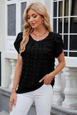 Swiss Dot Round Neck Short Sleeve T-Shirt - Premium   - Just $31.95! Shop now at LACEDUPED