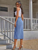 Button Down Denim Skirt - Premium   - Just $49.95! Shop now at LACEDUPED