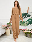 Off-Shoulder Straight Leg Jumpsuit - Premium   - Just $66.95! Shop now at LACEDUPED