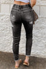 Drawstring Distressed Raw Hem Jeans with Pockets - Premium   - Just $72.95! Shop now at LACEDUPED