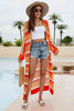 Striped Open Front Side Slit Duster Cover Up - Premium   - Just $60.95! Shop now at LACEDUPED