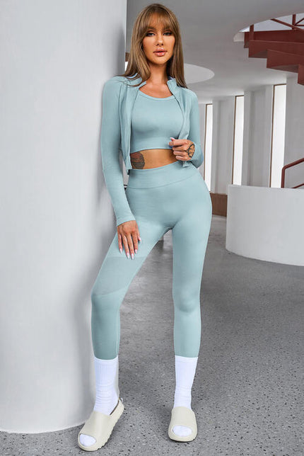 Tank Cropped Active Top and Pants Set - Premium   - Just $79.95! Shop now at LACEDUPED