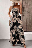 Printed Strapless Wide Leg Jumpsuit with Pockets - Premium   - Just $46.95! Shop now at LACEDUPED