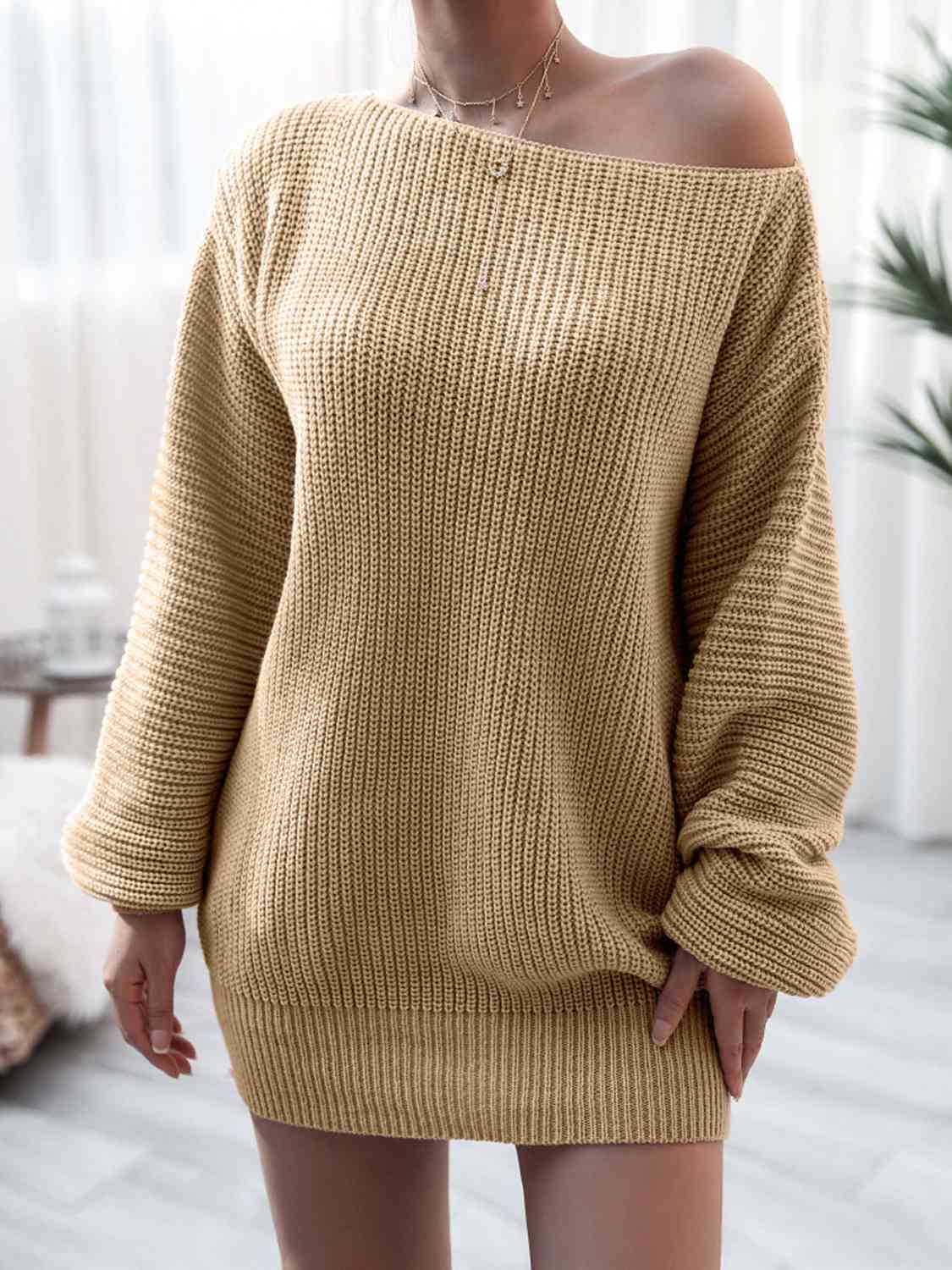 Rib-Knit Mini Sweater Dress - Premium   - Just $46.95! Shop now at LACEDUPED