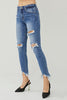 RISEN Distressed Frayed Hem Slim Jeans - Premium   - Just $94.95! Shop now at LACEDUPED