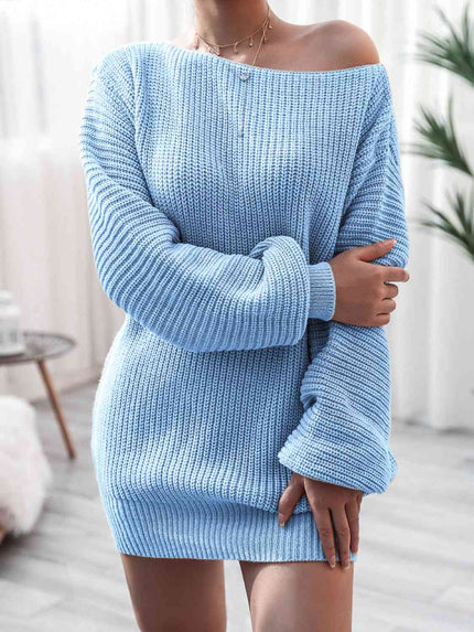 Rib-Knit Mini Sweater Dress - Premium   - Just $46.95! Shop now at LACEDUPED