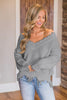 Frayed Hem Dropped Shoulder Sweater - Premium   - Just $43.95! Shop now at LACEDUPED