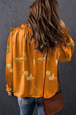 Frill Animal Flounce Sleeve Blouse - Premium   - Just $39.95! Shop now at LACEDUPED