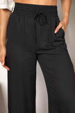 Double Take Drawstring Smocked Waist Wide Leg Pants - Premium   - Just $44.95! Shop now at LACEDUPED