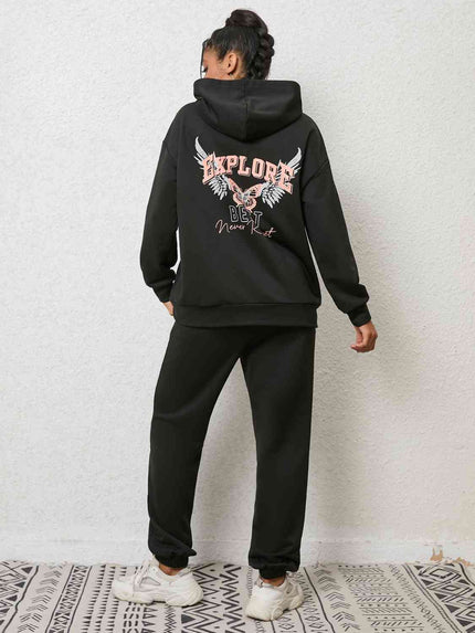 Graphic Hoodie and Sweatpants Set - Premium   - Just $74.95! Shop now at LACEDUPED