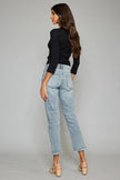 Kancan High Waist Button Fly Raw Hem Cropped Straight Jeans - Premium   - Just $79.95! Shop now at LACEDUPED