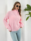 Turtleneck Zip Up Long Sleeve Knit Top - Premium   - Just $48.95! Shop now at LACEDUPED